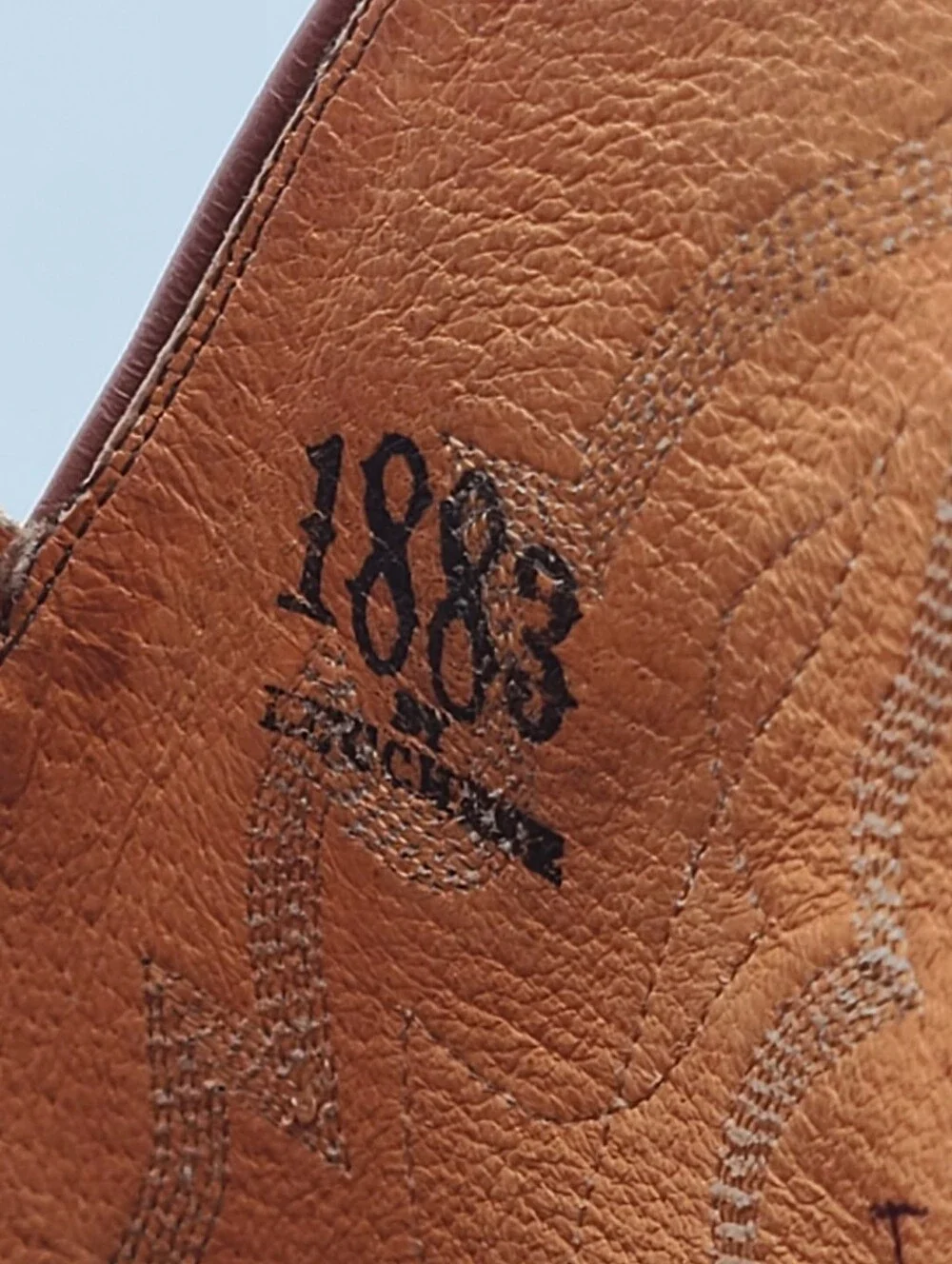 B38 Vtg Lucchese 1883 Tan Roughout Suede Men's 10.5 2E Cowboy Western Boots